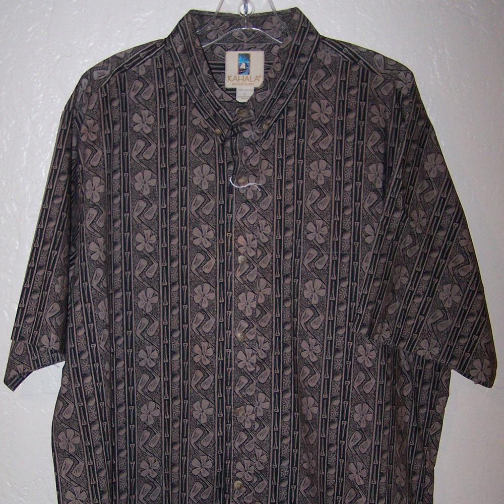 KAHALA HAWAIIAN TROPICAL GOLF THEME SHIRT B1954